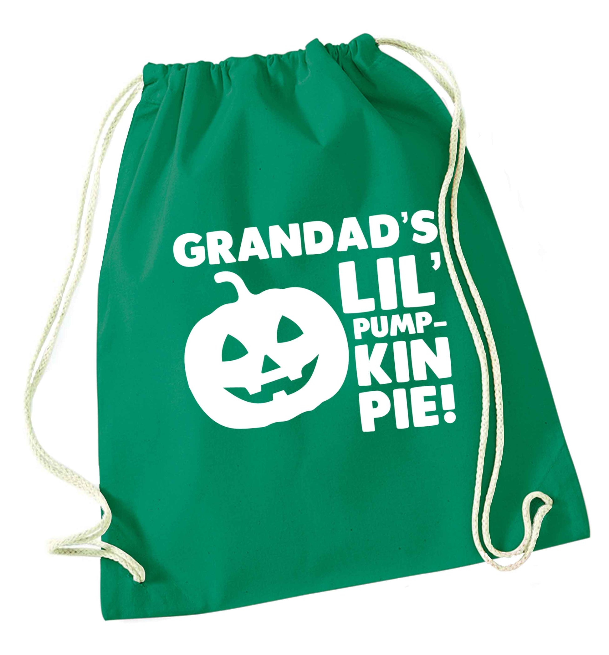 Grandad's lil' pumpkin pie green drawstring bag