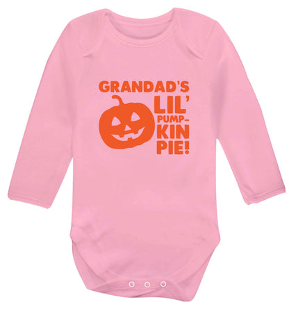 Daddy's lil' pumpkin pie baby vest long sleeved pale pink 6-12 months