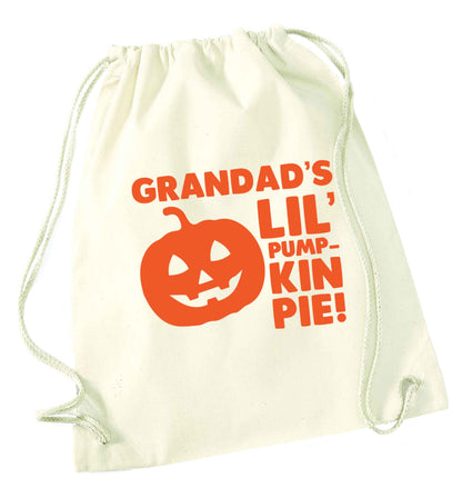 Daddy's lil' pumpkin pie natural drawstring bag