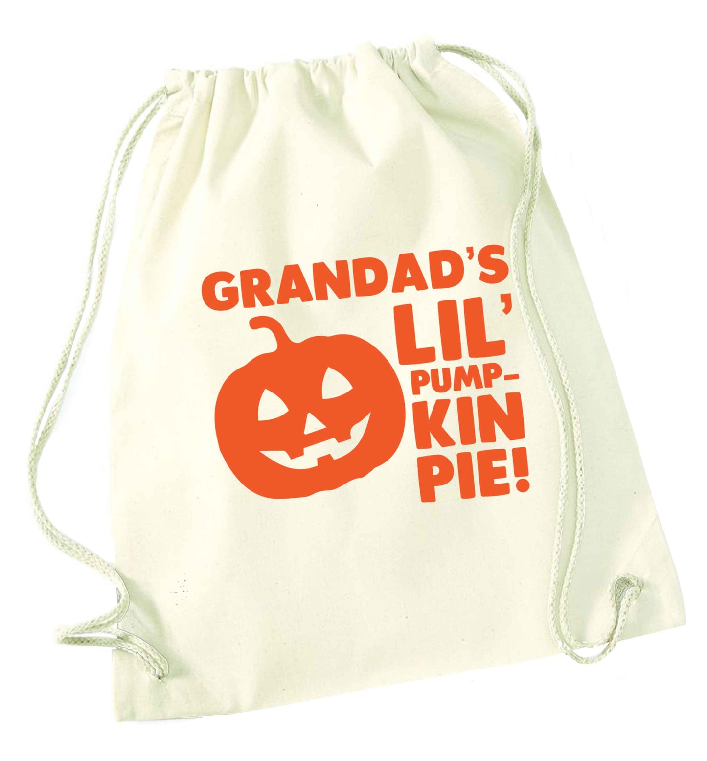 Grandad's lil' pumpkin pie natural drawstring bag