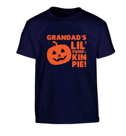 Daddy's lil' pumpkin pie Children's navy Tshirt 12-13 Years
