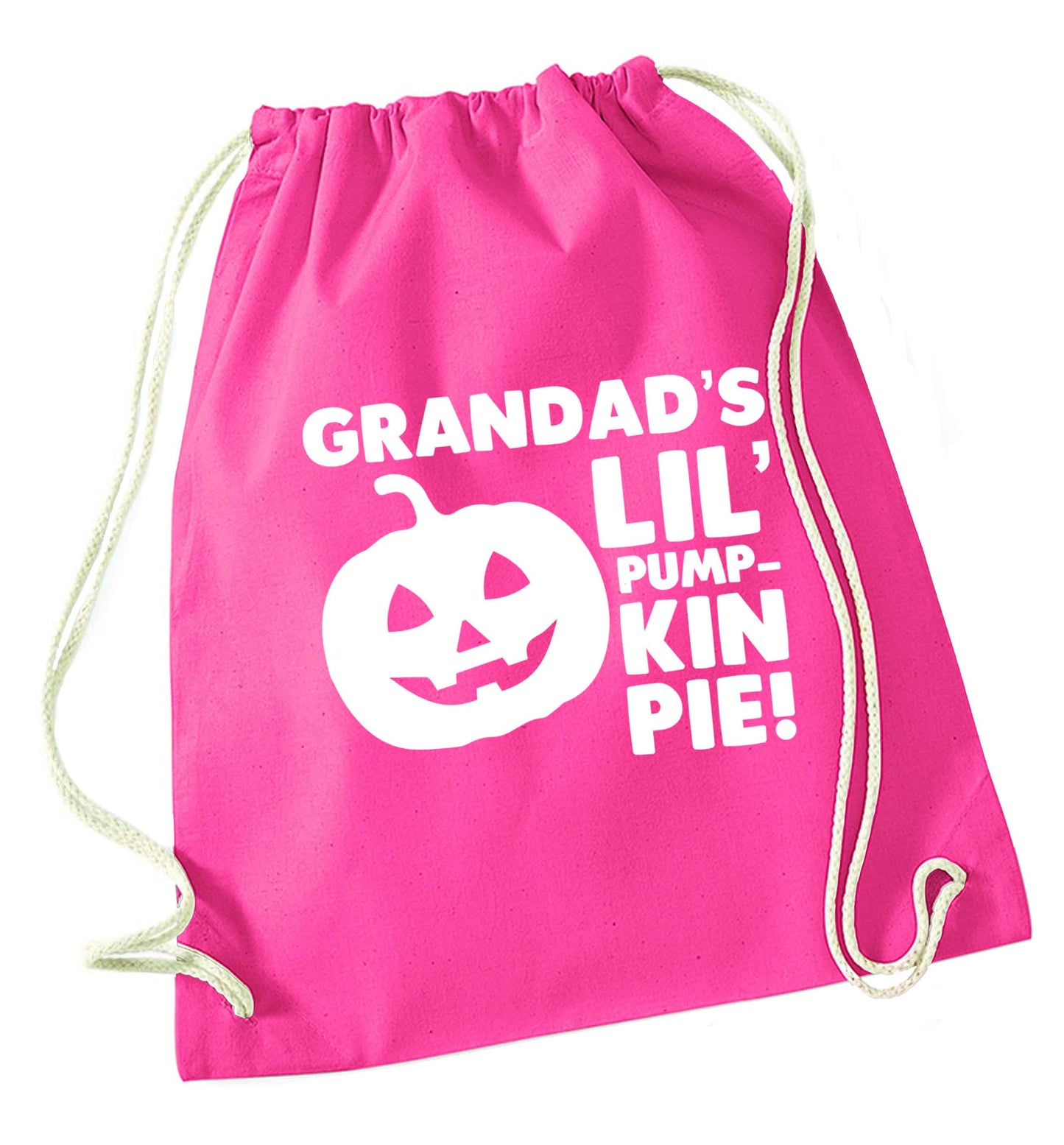 Daddy's lil' pumpkin pie pink drawstring bag