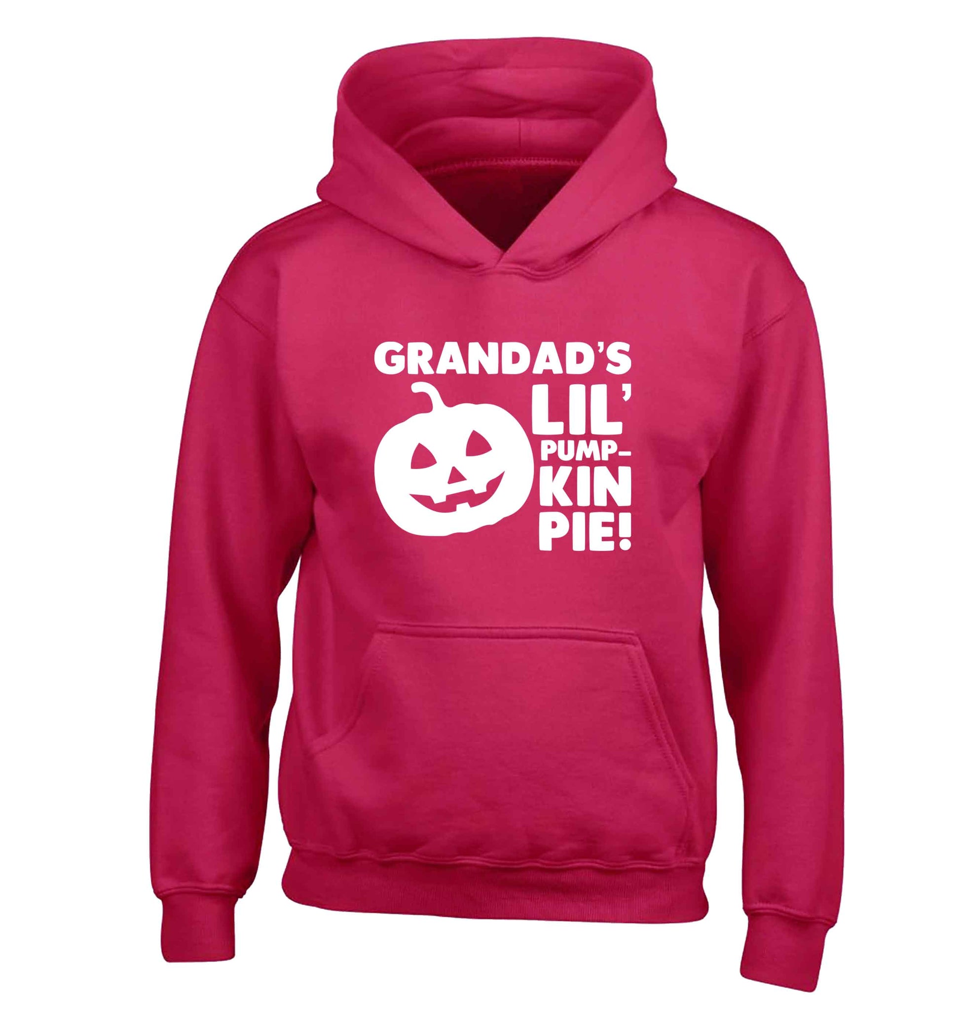 Grandad's lil' pumpkin pie children's pink hoodie 12-13 Years