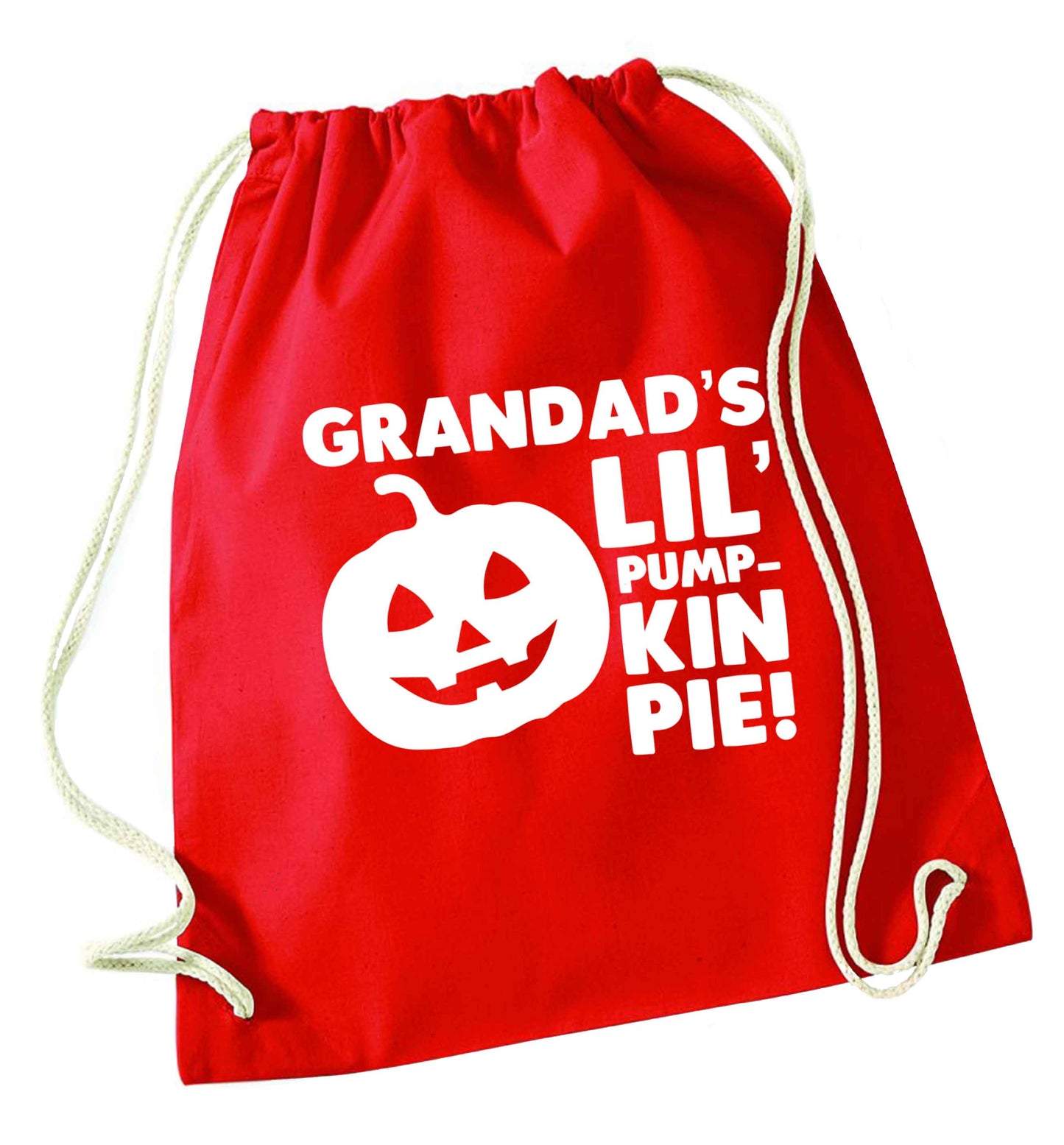 Daddy's lil' pumpkin pie red drawstring bag 