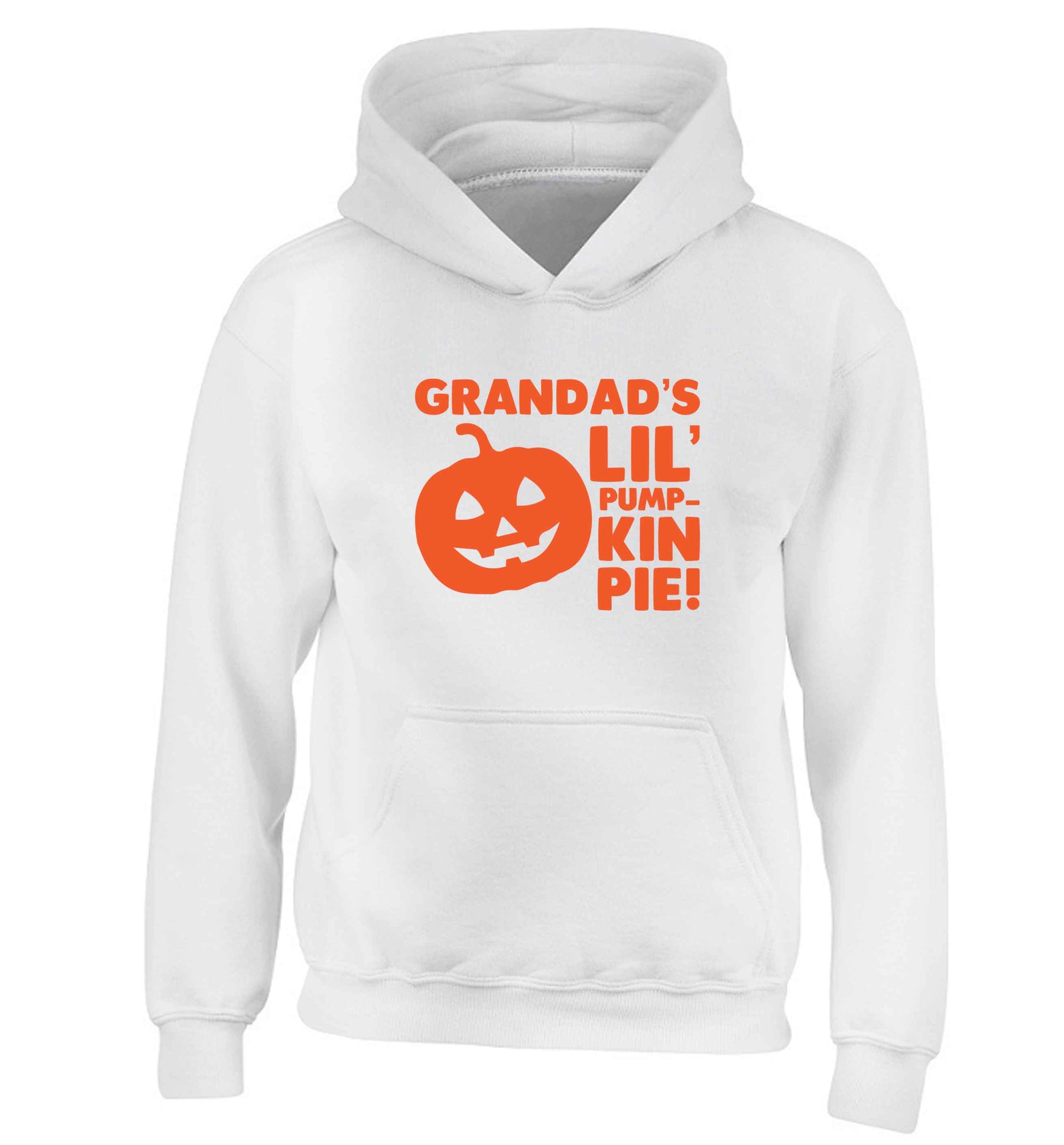 Daddy's lil' pumpkin pie children's white hoodie 12-13 Years