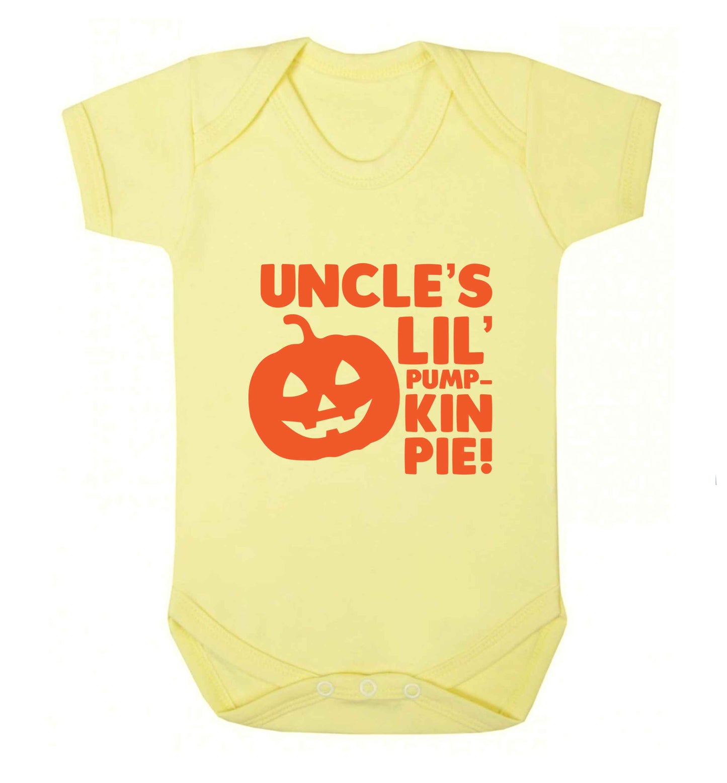 Uncle's lil' pumpkin pie baby vest pale yellow 18-24 months
