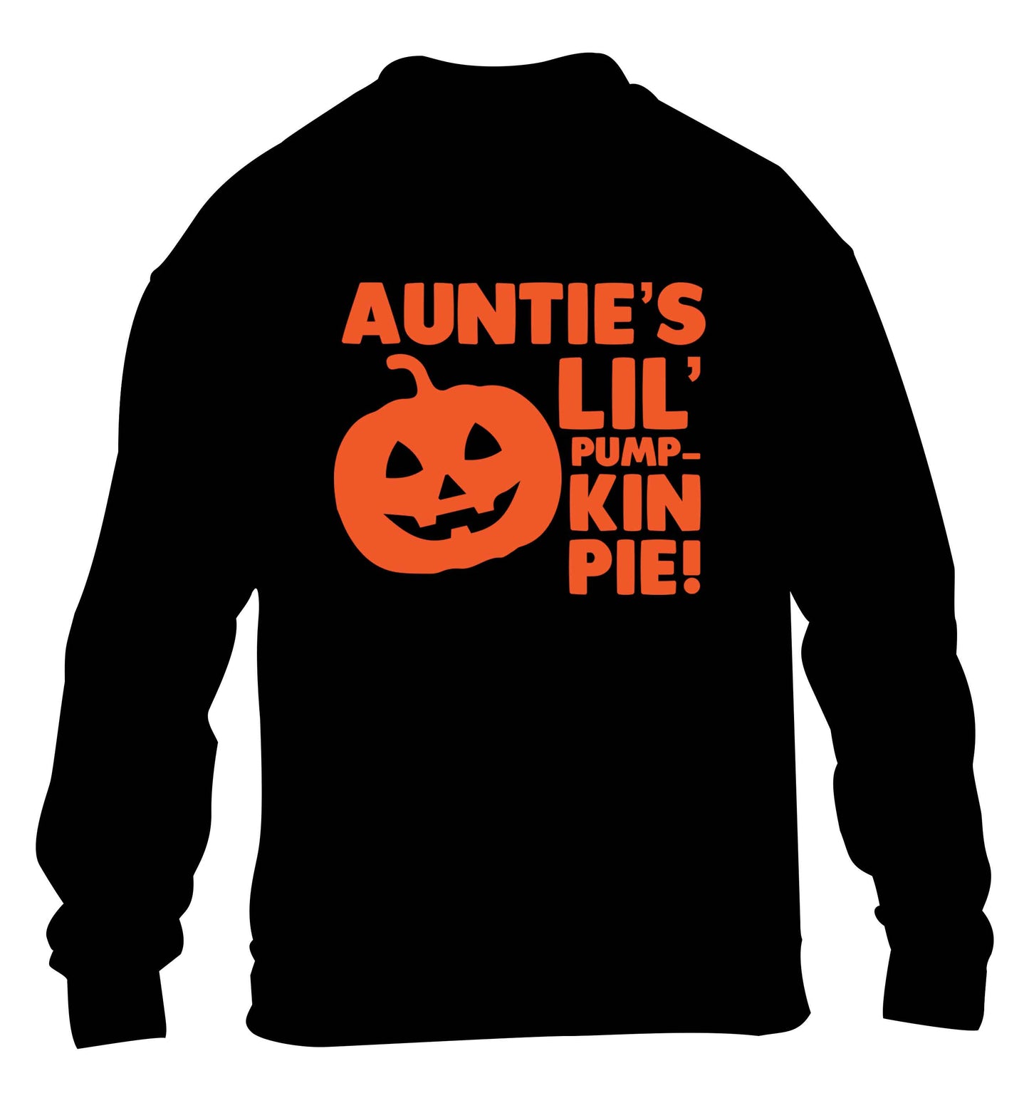 Auntie's lil' pumpkin pie children's black sweater 12-13 Years