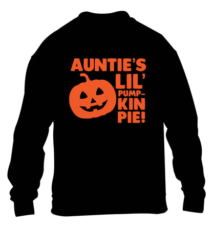 Auntie's lil' pumpkin pie children's black sweater 12-13 Years