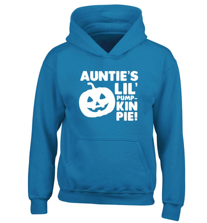 Auntie's lil' pumpkin pie children's blue hoodie 12-13 Years