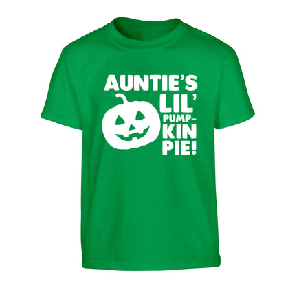 Auntie's lil' pumpkin pie Children's green Tshirt 12-13 Years