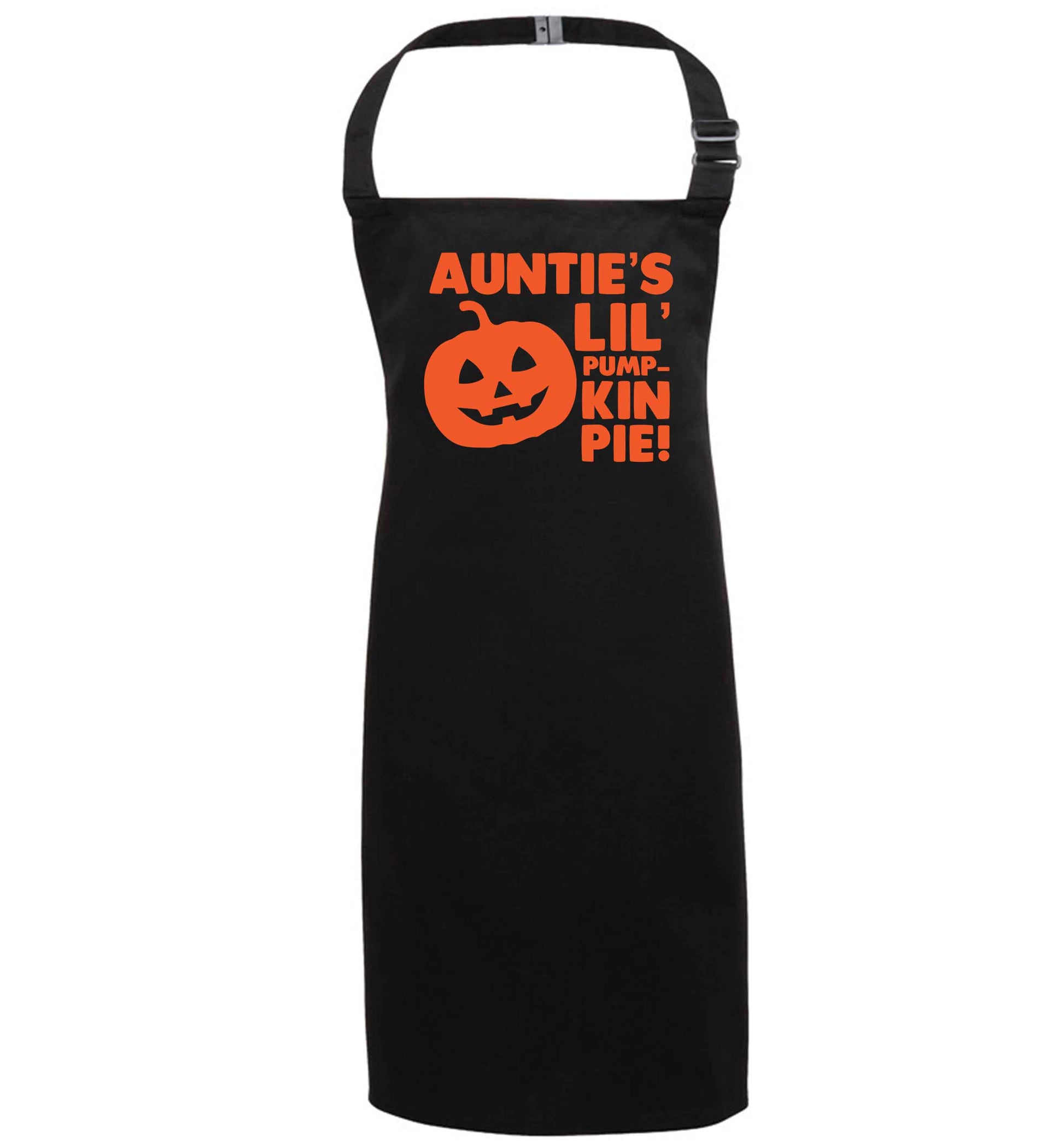 Auntie's lil' pumpkin pie black apron 7-10 years