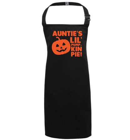 Auntie's lil' pumpkin pie black apron 7-10 years
