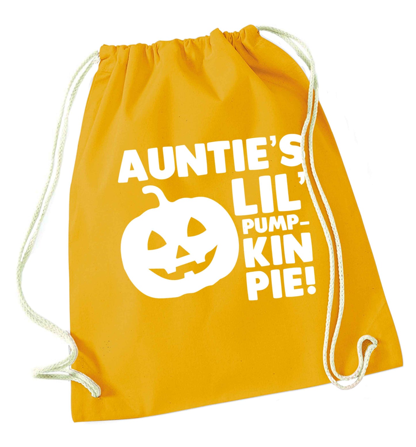 Auntie's lil' pumpkin pie mustard drawstring bag