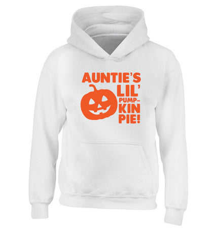 Auntie's lil' pumpkin pie children's white hoodie 12-13 Years