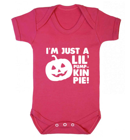 I'm just a lil' pumpkin pie baby vest dark pink 18-24 months