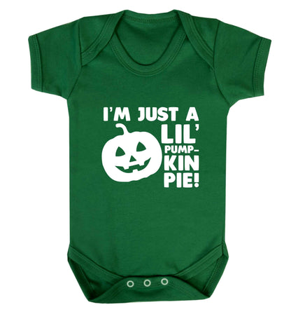I'm just a lil' pumpkin pie baby vest green 18-24 months