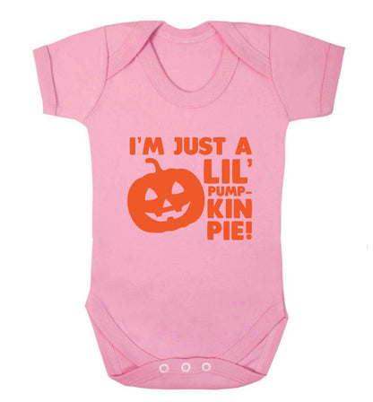 I'm just a lil' pumpkin pie baby vest pale pink 18-24 months