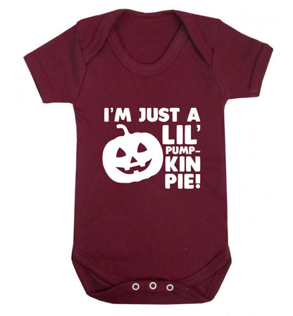 I'm just a lil' pumpkin pie baby vest maroon 18-24 months