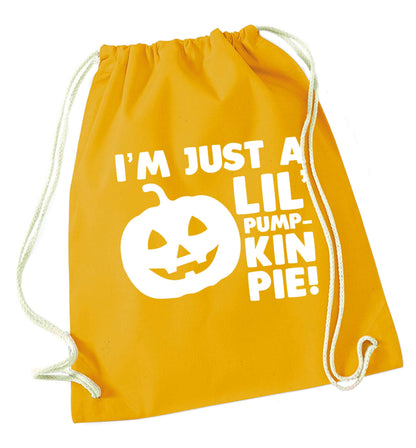 I'm just a lil' pumpkin pie mustard drawstring bag