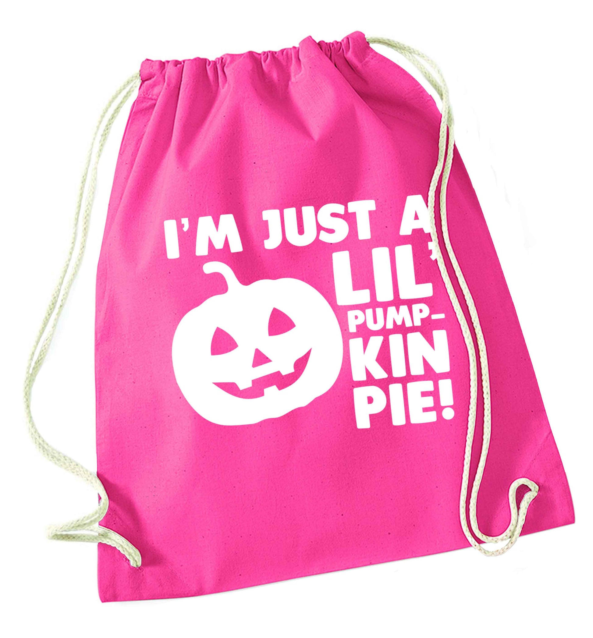 I'm just a lil' pumpkin pie pink drawstring bag