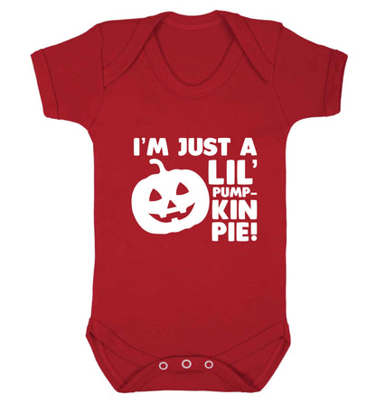 I'm just a lil' pumpkin pie baby vest red 18-24 months