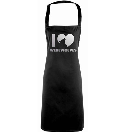 I love werewolves adults black apron