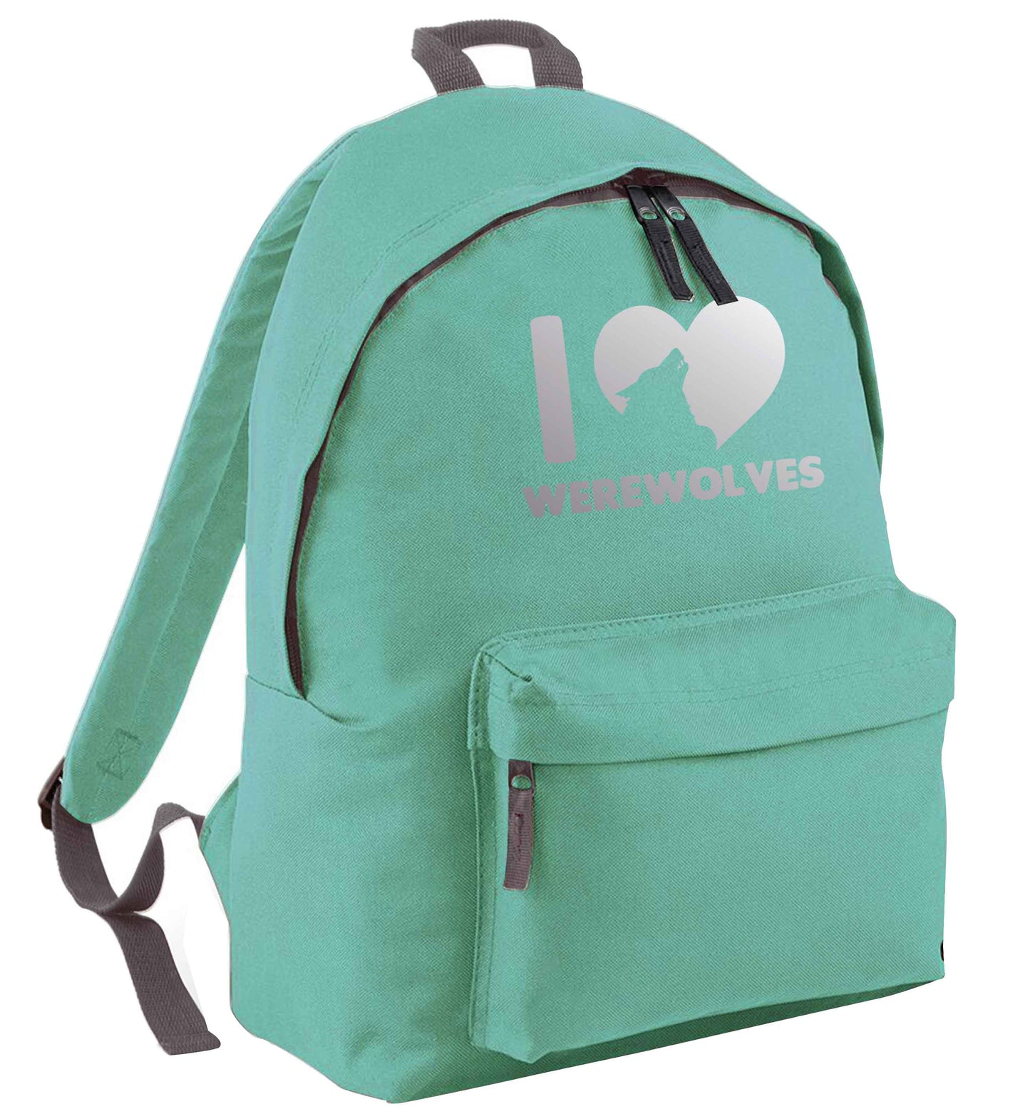 I love werewolves mint adults backpack