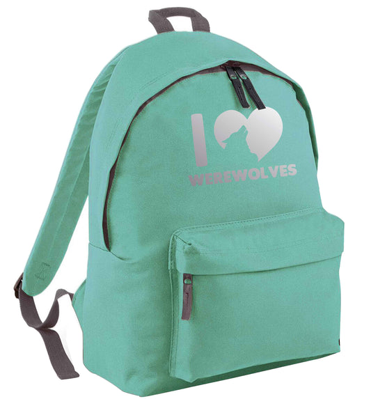 I love werewolves mint adults backpack