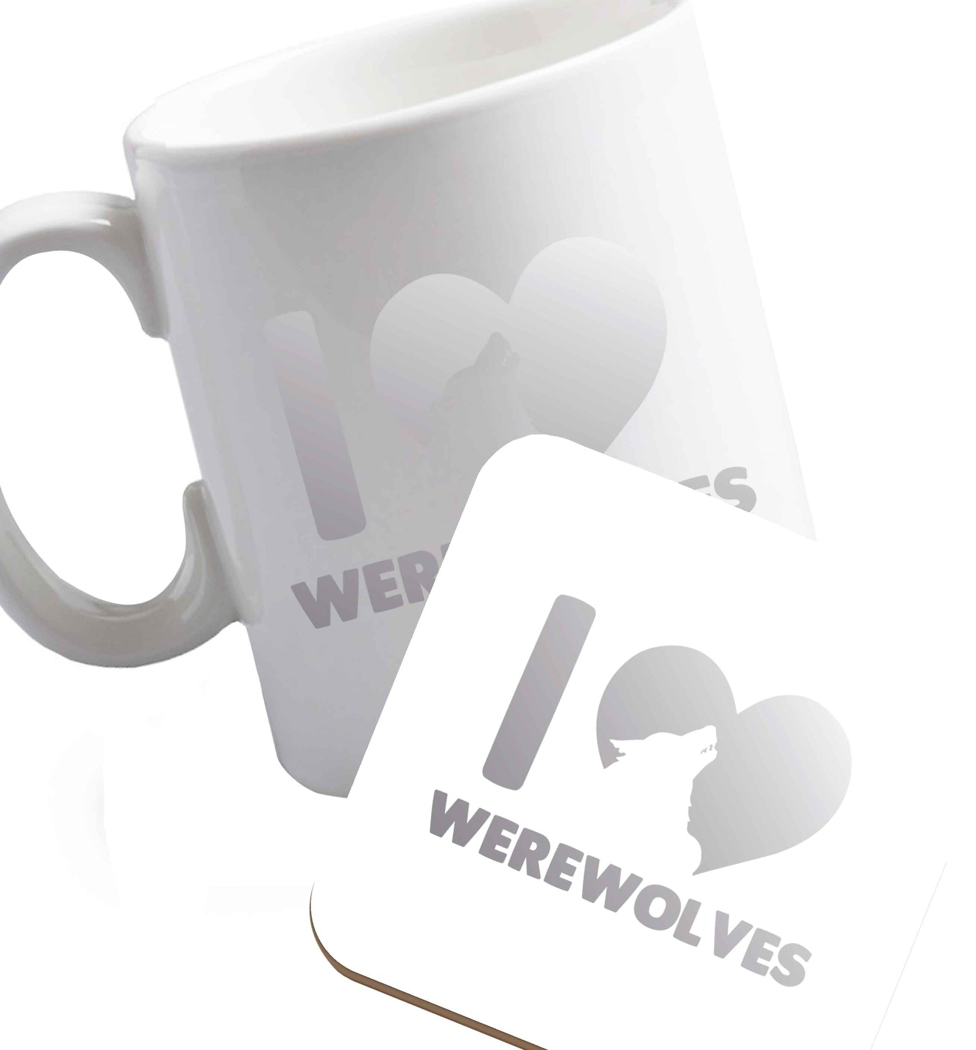10 oz Favourite Type Pan Pancake ceramic mug and coaster set right handed