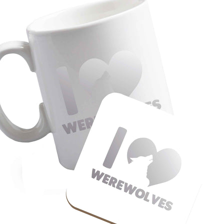 10 oz Favourite Type Pan Pancake ceramic mug and coaster set right handed