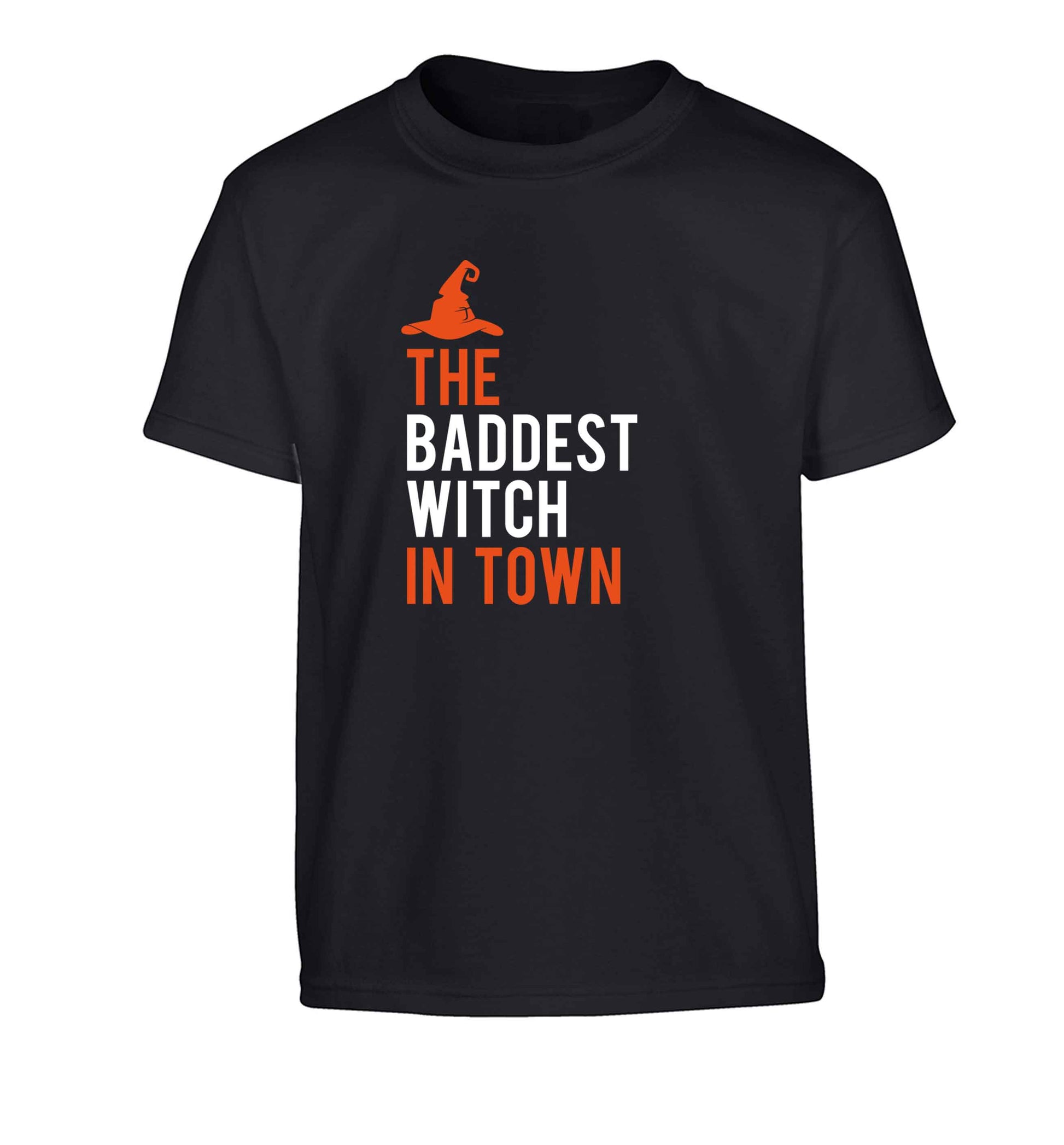 Badest witch in town Children's black Tshirt 12-13 Years