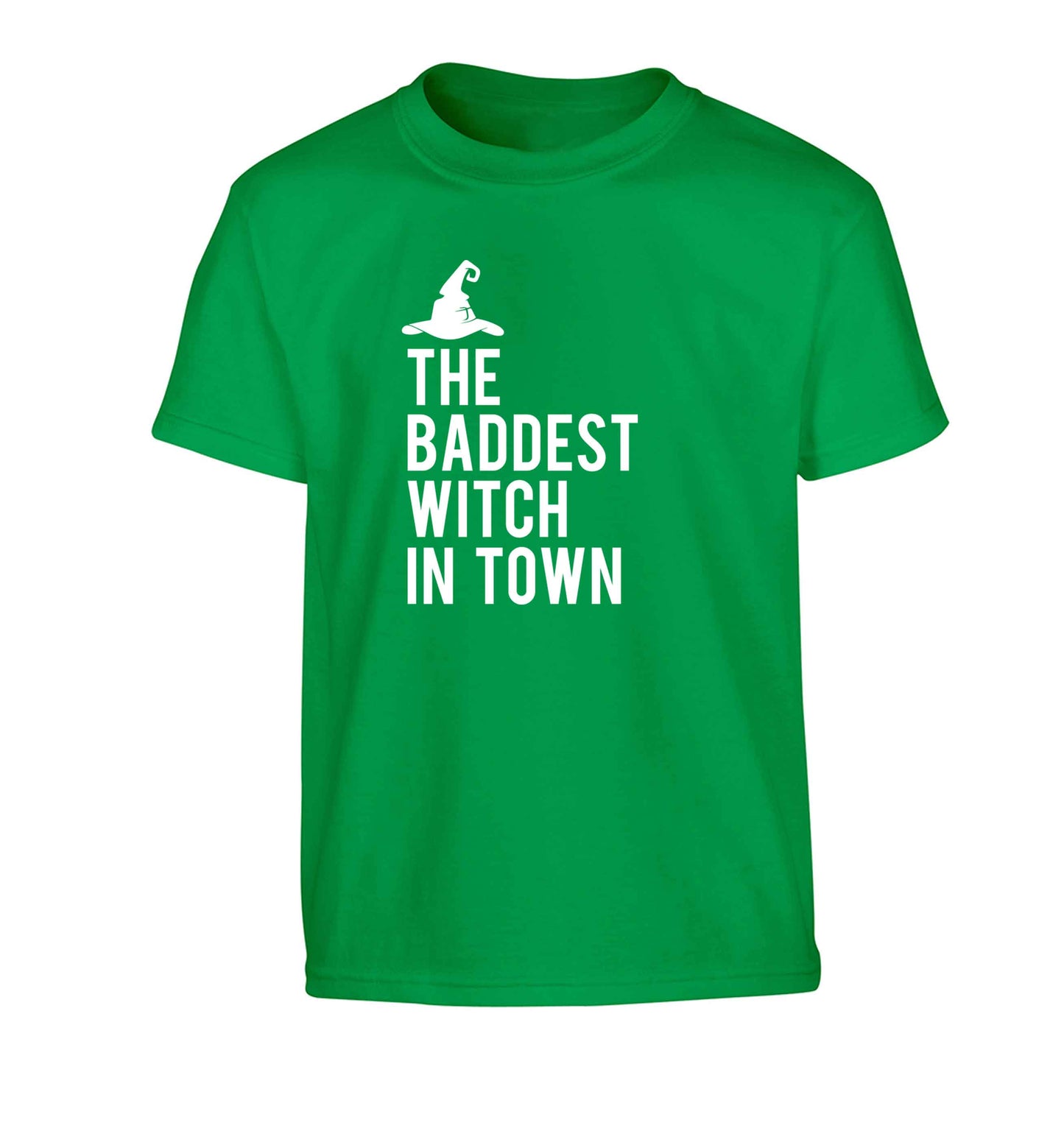 Badest witch in town Children's green Tshirt 12-13 Years