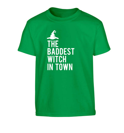 Badest witch in town Children's green Tshirt 12-13 Years
