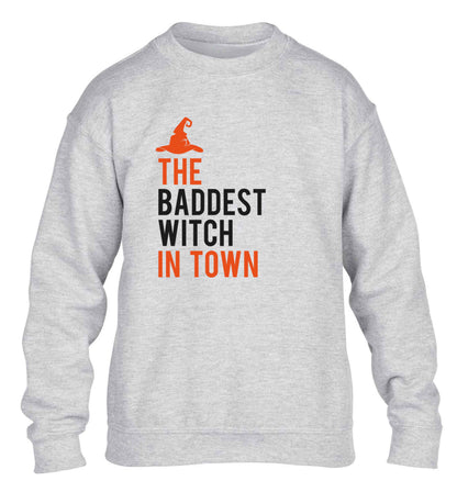 Badest witch in town children's grey sweater 12-13 Years