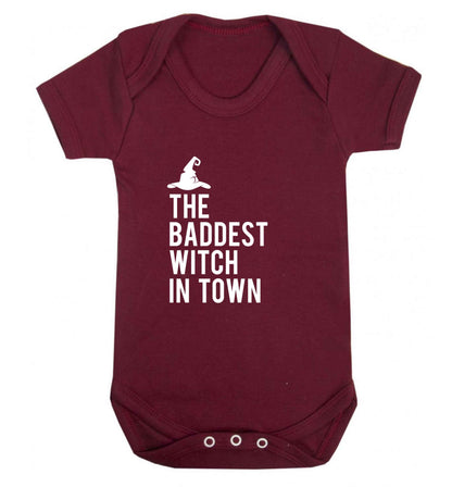 Badest witch in town baby vest maroon 18-24 months