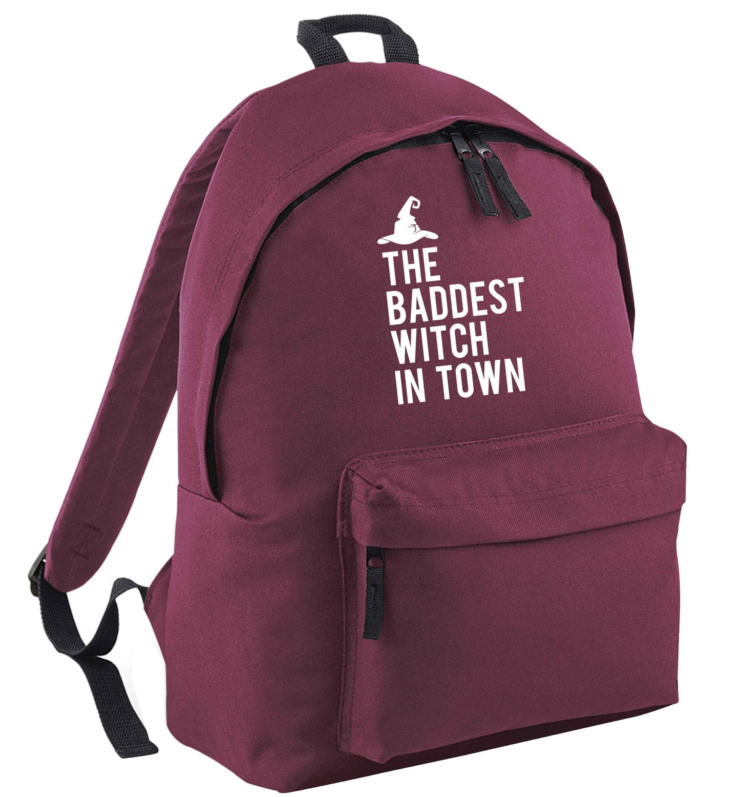 Badest witch in town maroon adults backpack