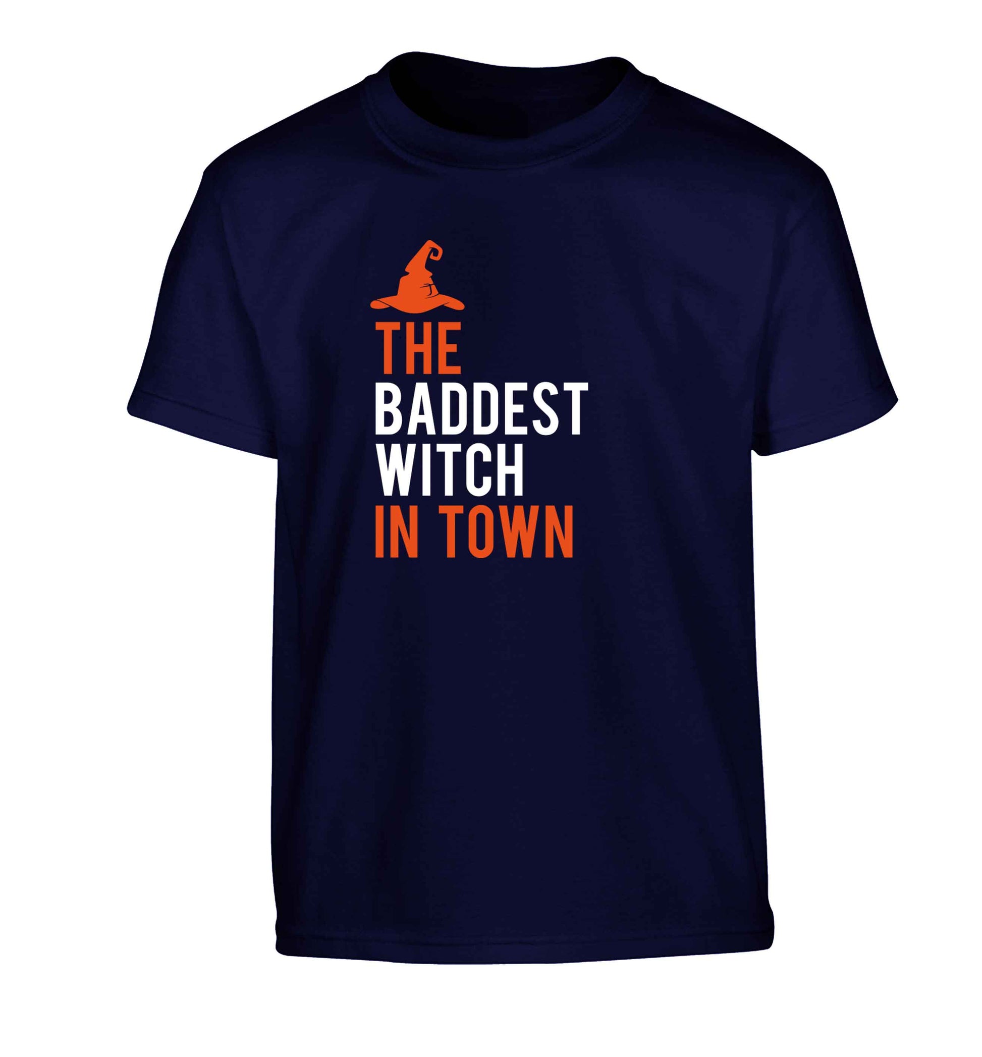 Badest witch in town Children's navy Tshirt 12-13 Years