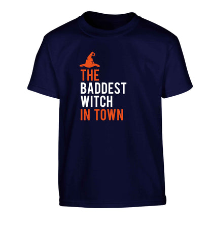 Badest witch in town Children's navy Tshirt 12-13 Years