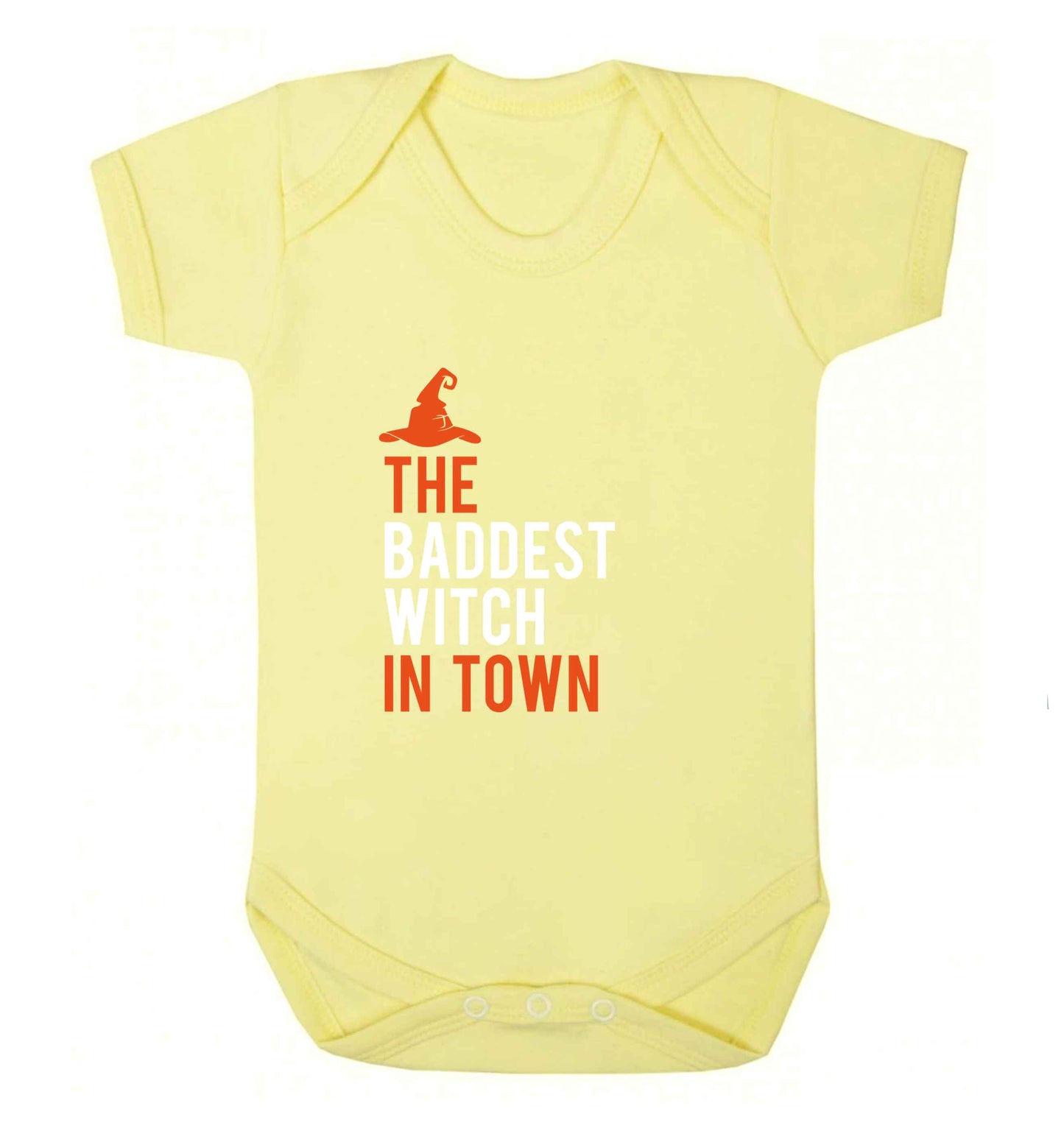 Badest witch in town baby vest pale yellow 18-24 months