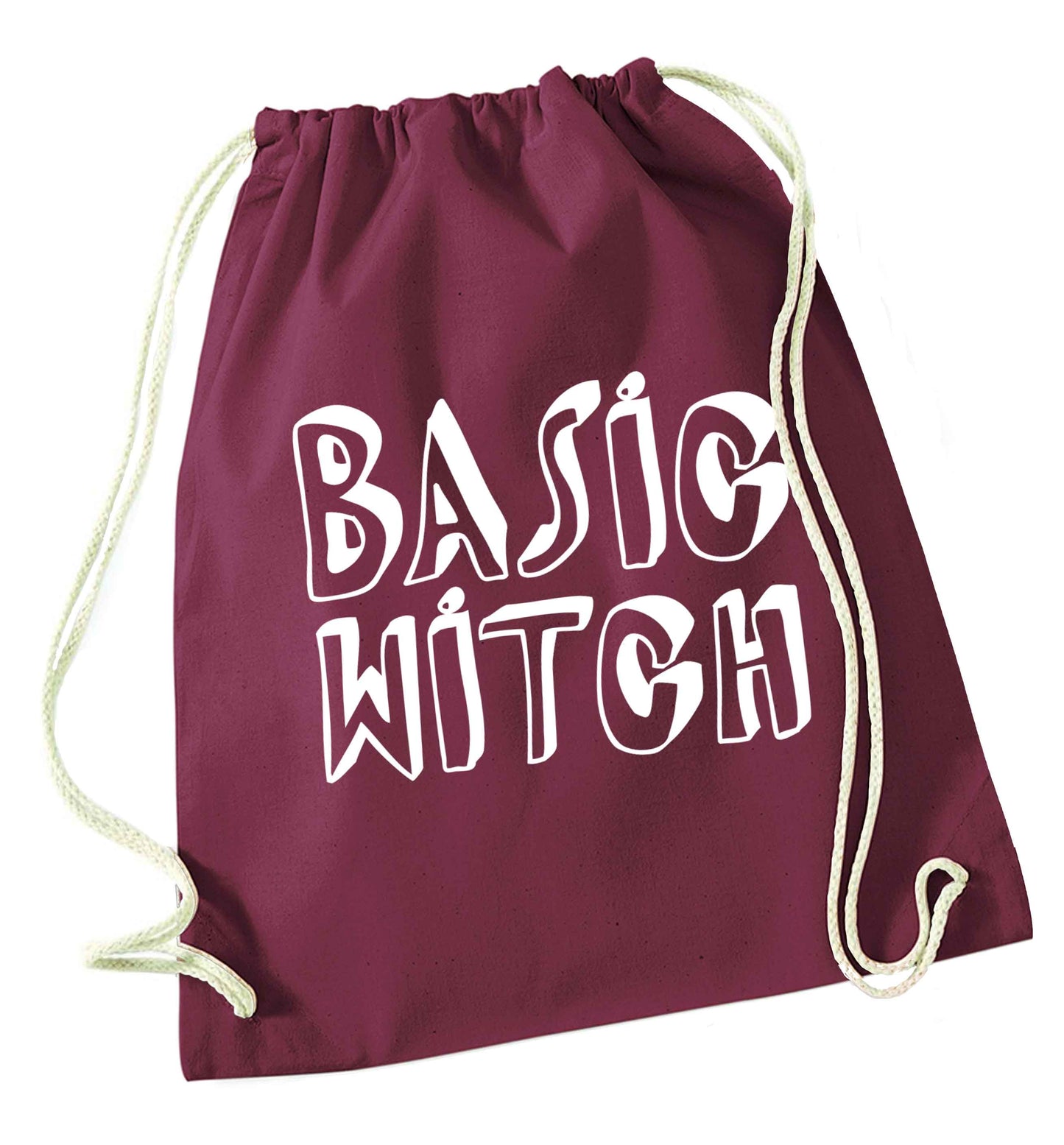 Basic witch maroon drawstring bag