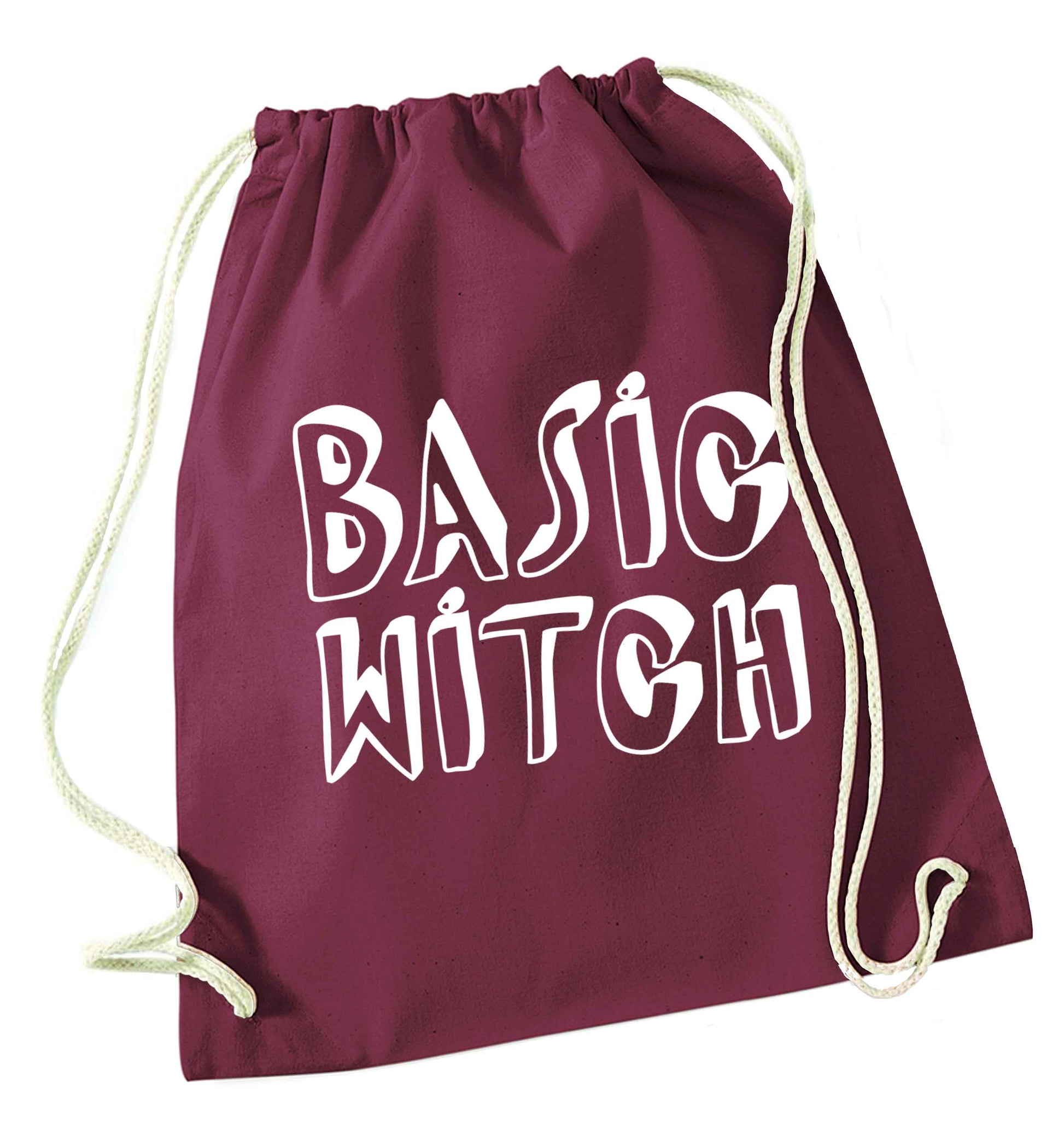 Basic witch maroon drawstring bag