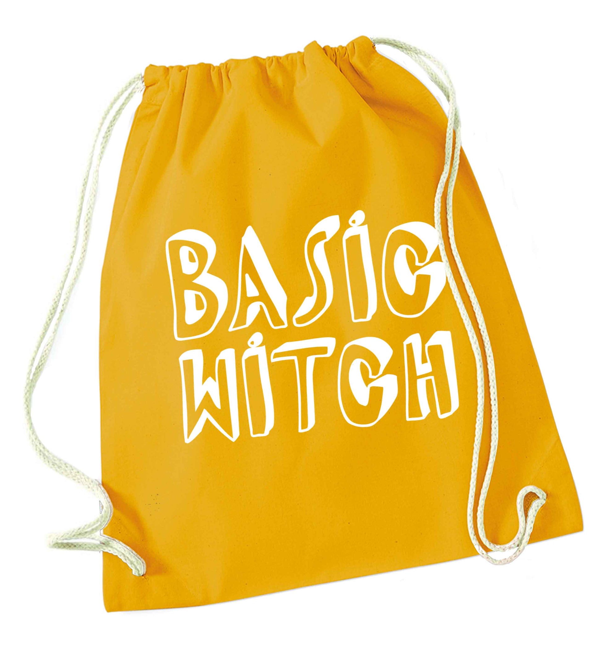 Basic witch mustard drawstring bag