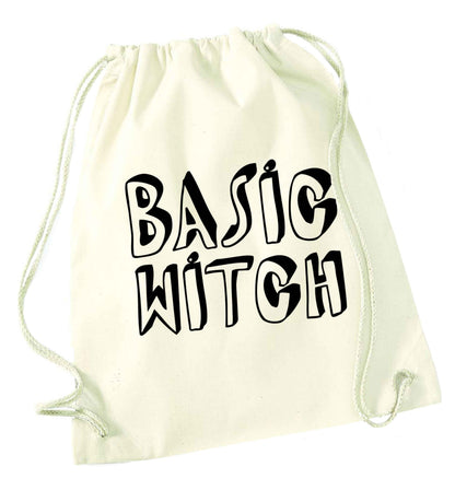 Basic witch natural drawstring bag