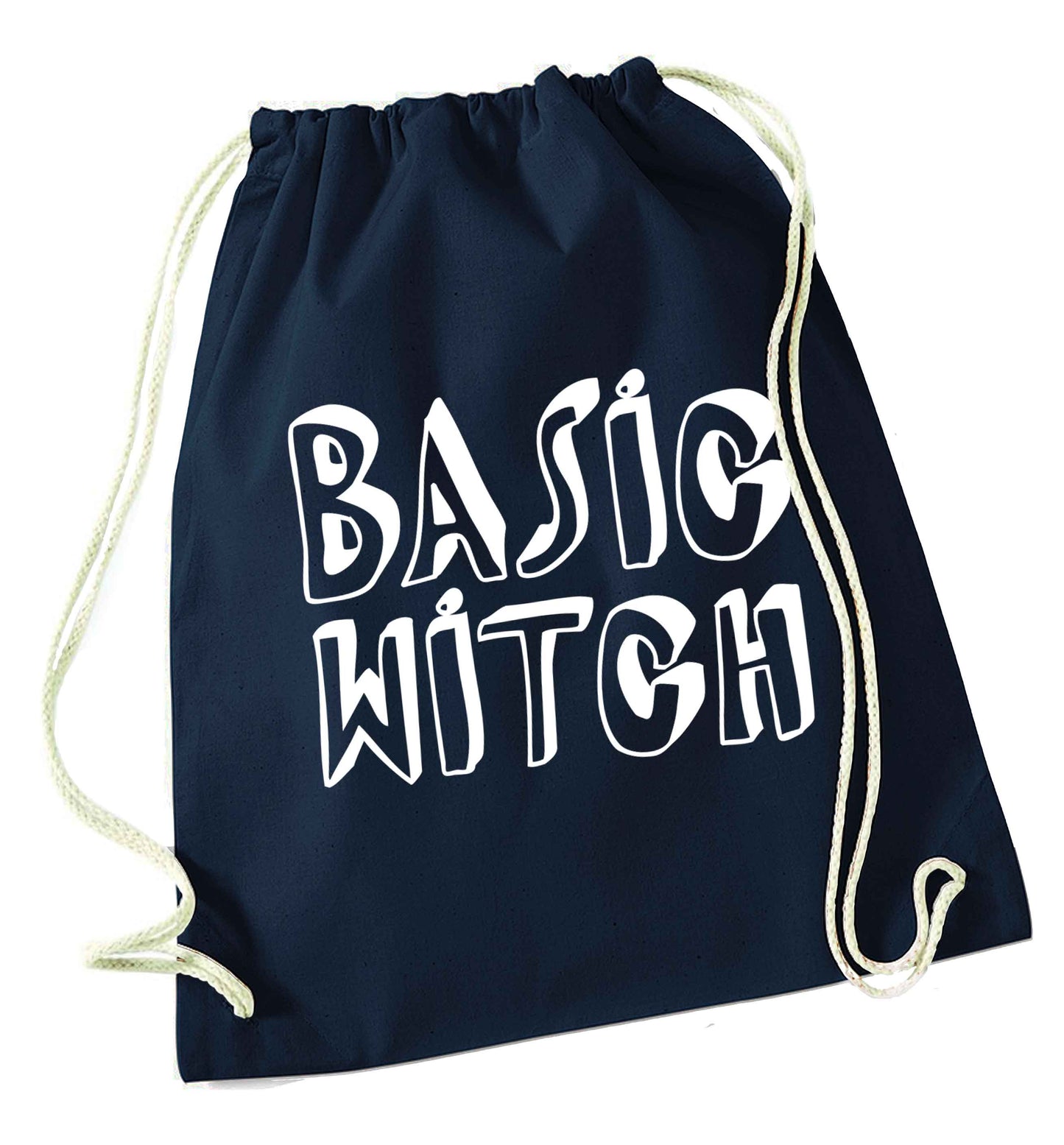 Basic witch navy drawstring bag