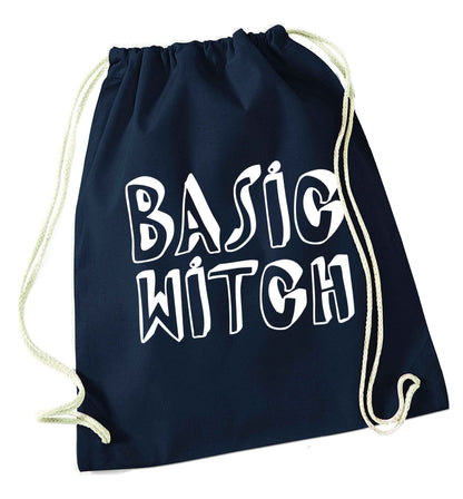 Basic witch navy drawstring bag
