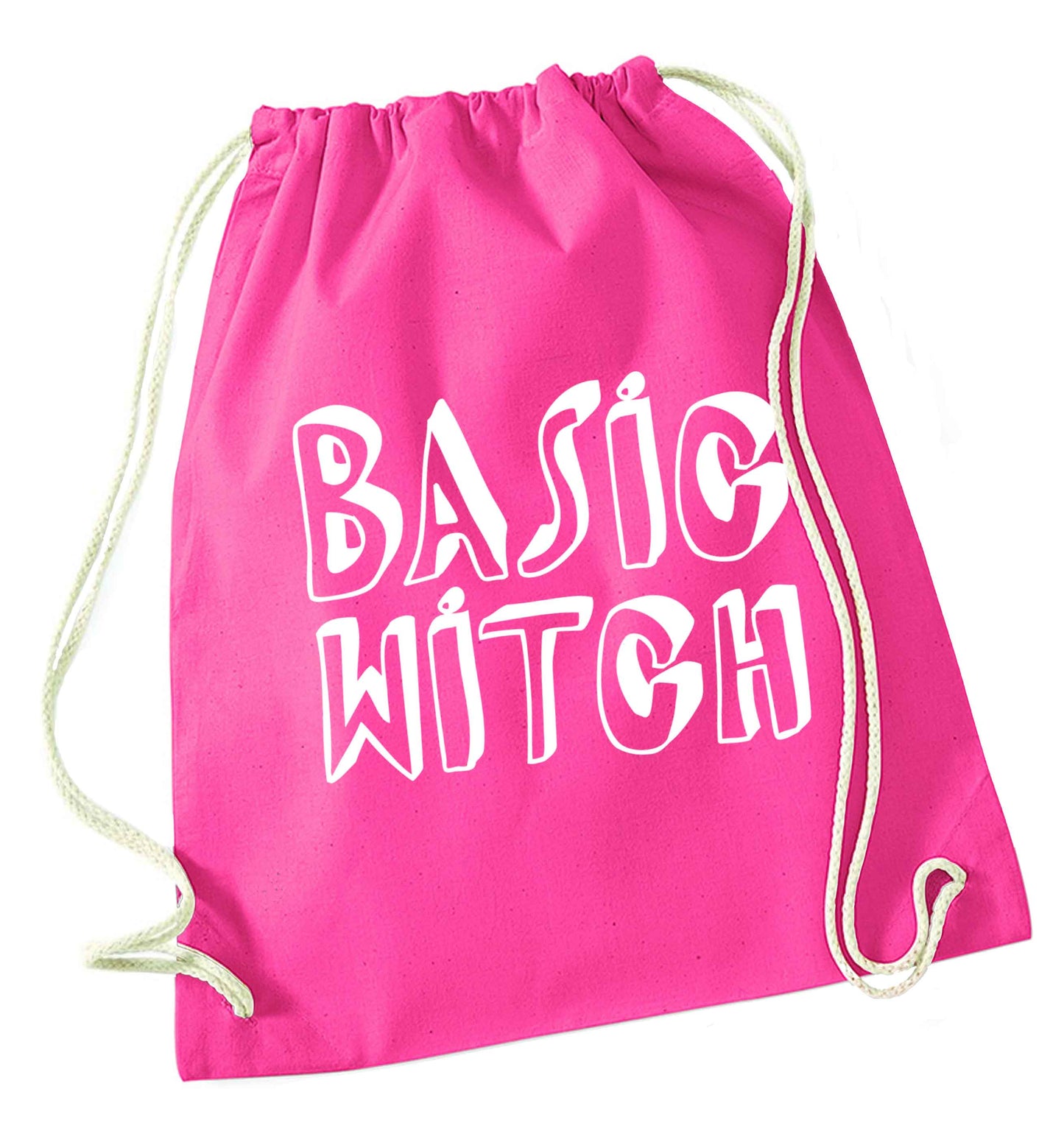 Basic witch pink drawstring bag