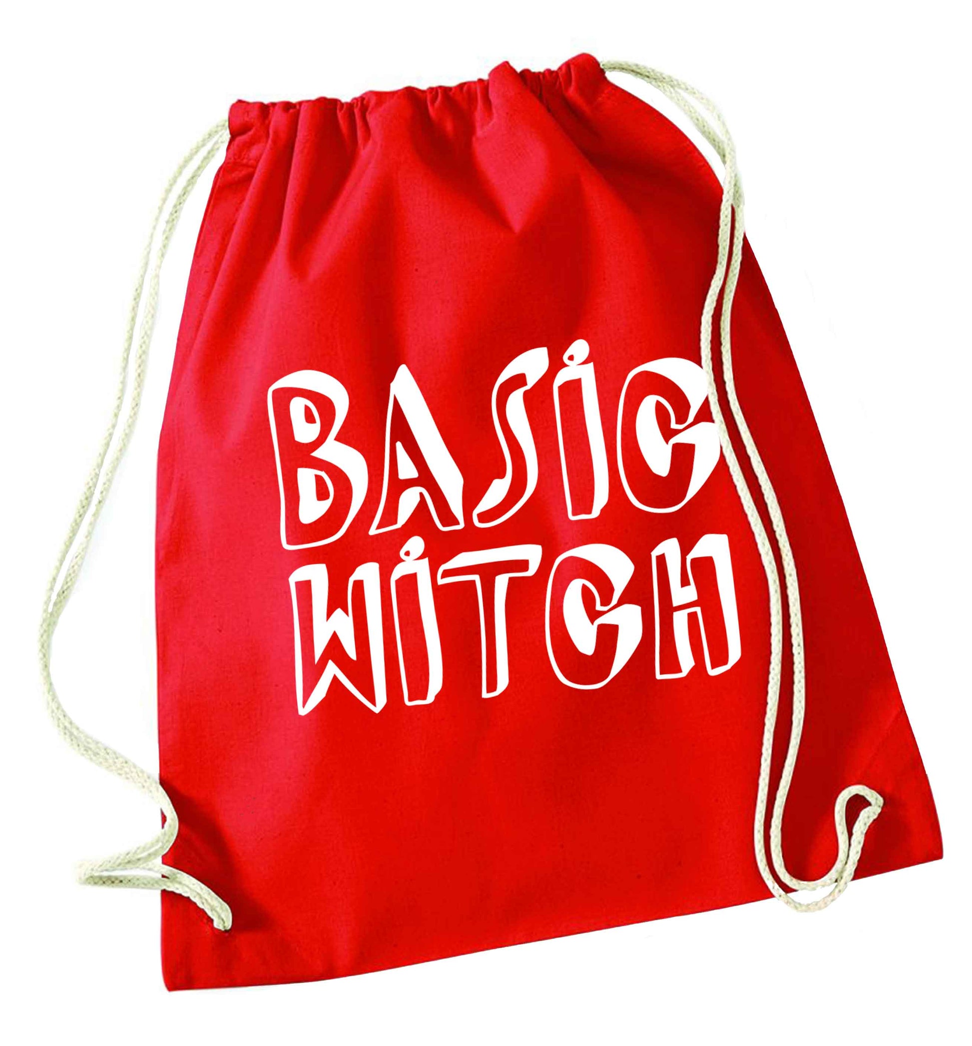 Basic witch red drawstring bag 