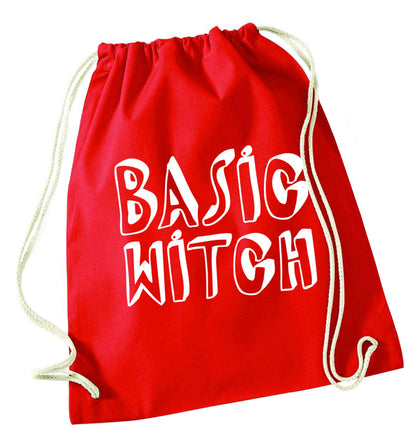 Basic witch red drawstring bag 