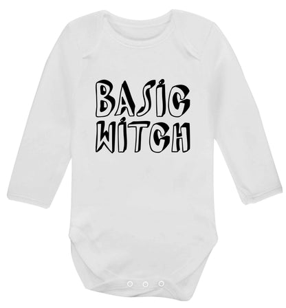 Basic witch baby vest long sleeved white 6-12 months