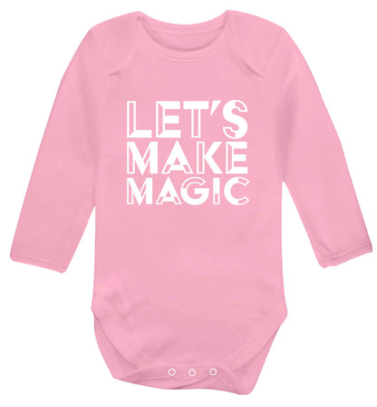 Let's make magic baby vest long sleeved pale pink 6-12 months